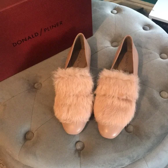 Donald J. Pliner Lilian Flat with Rabbit Fur.